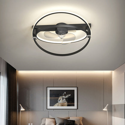 Ventilateur de plafond LED moderne avec lumière télécommande salon salle à manger