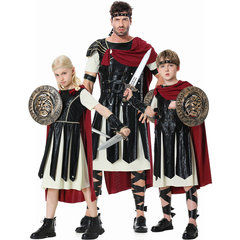 Costume d'Halloween gladiateur romain Cosplay Performance Wear