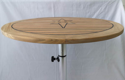 Round Teak Table Top Star Pattern