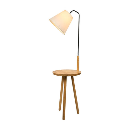 Modern Minimalist Living Room Vertical Wooden Coffee Table Floor Lamp