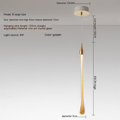 Plafonnier en forme de goutte lumière Post-moderne cristal de luxe