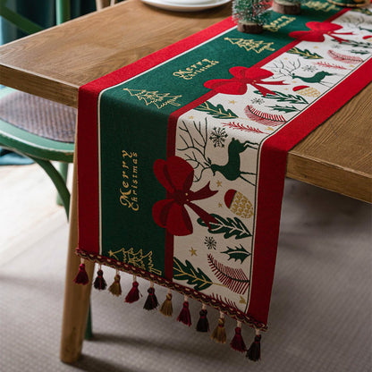 Camino de mesa navideño rojo, decoración de ambientes, mantel para mesa de café