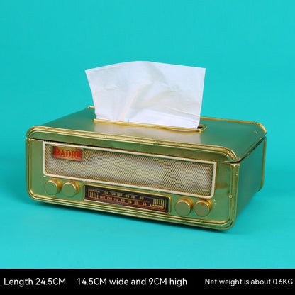 American Retro Radio Tissue Box European Home Dining Table Paper Extraction Box