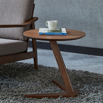 Petite table ronde multifonctionnelle en bois massif, salon nordique, balcon