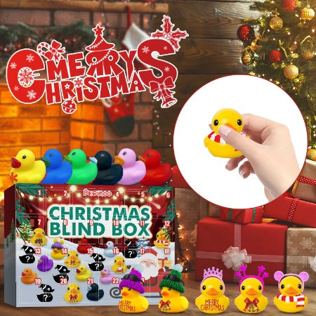 Dowmoo Christmas Rubber Duck Advent Calendar Christmas Rubber Duck Toy Blind Box 24 Grid Creative Toys