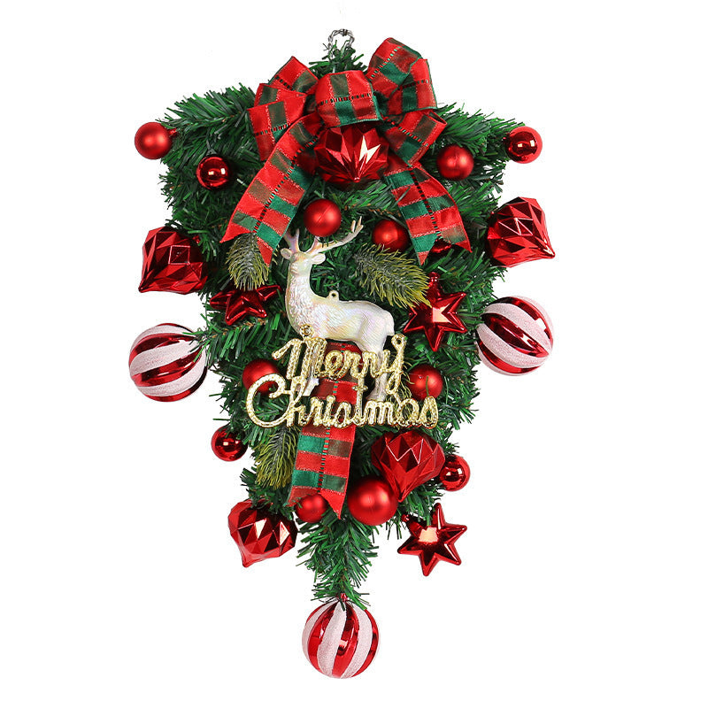 Christmas Elk Upside Down Tree Garland Outdoor Courtyard Decorations