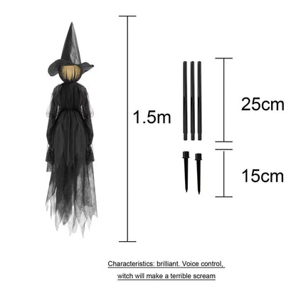 Halloween Colorful Luminous Three Hand-in-hand Witch Single Ghost Atmosphere Layout Scene Decoration Props