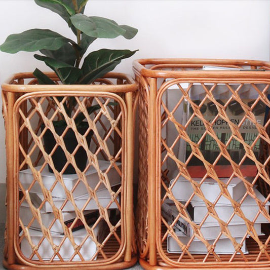 Handmade Rattan Laundry Basket Square Hotel