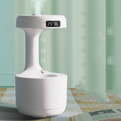 Humidificador antigravedad para dormitorio con reloj Difusor de aroma de reflujo de gota de agua Gran capacidad Oficina Dormitorio Silencio Niebla pesada Pulverizador doméstico