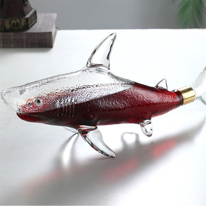 Carafe en forme de requin, récipient de bouteille de vin en verre borosilicaté épais et scellé