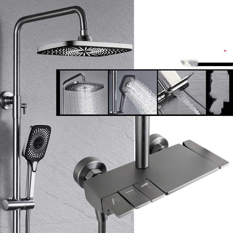 Gun Grey Four-speed Piano Button Shower Set