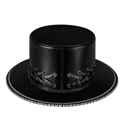 Halloween Decoration Punk Skull Black Top Hat