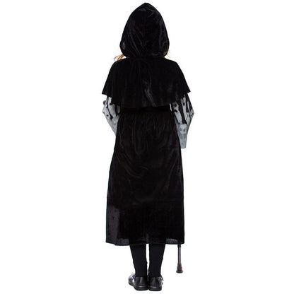 Ropa de bruja de Halloween para niños, vestido luminoso de demonio fantasma, disfraz de bruja de terror y vampiro