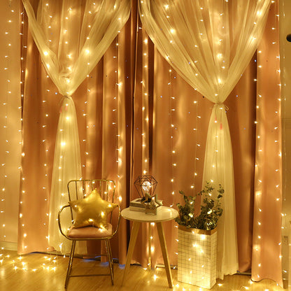 Sound Control Christmas Decoration Light String USB Remote Control Curtain