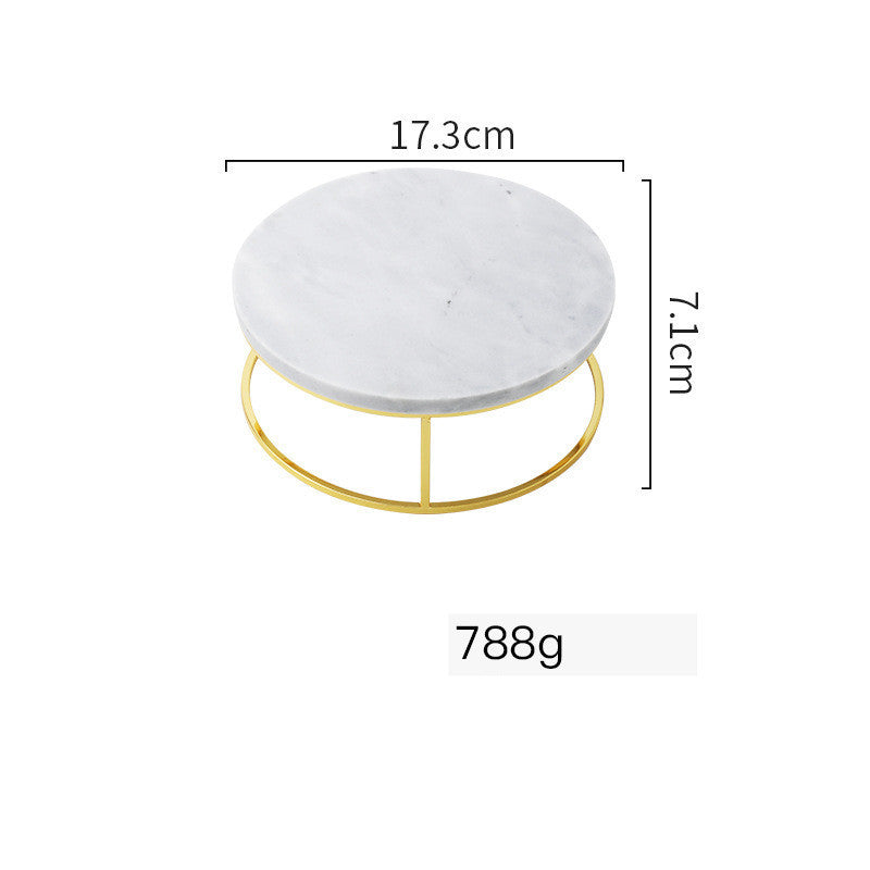 Table de plateau à gâteaux en marbre naturel créatif de Style nordique Ins