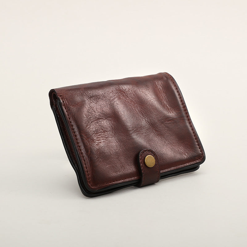 Vegetable Tanned Leather Short Wallet