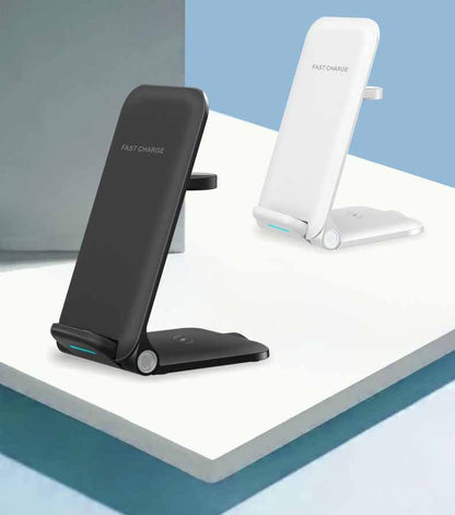 Chargeur sans fil trois-en-un multifonctionnel vertical de bureau