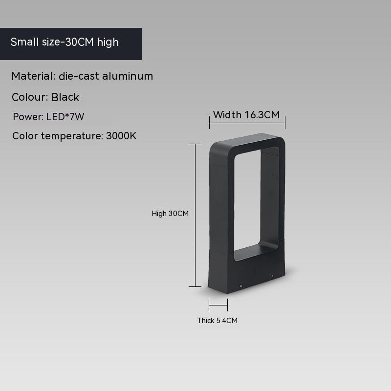 Lámpara de césped de aluminio fundido a presión para exteriores, iluminación escénica de parque, cuadrado minimalista moderno para patio