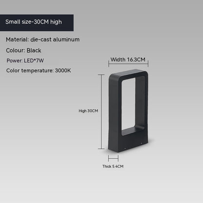 Lámpara de césped de aluminio fundido a presión para exteriores, iluminación escénica de parque, cuadrado minimalista moderno para patio