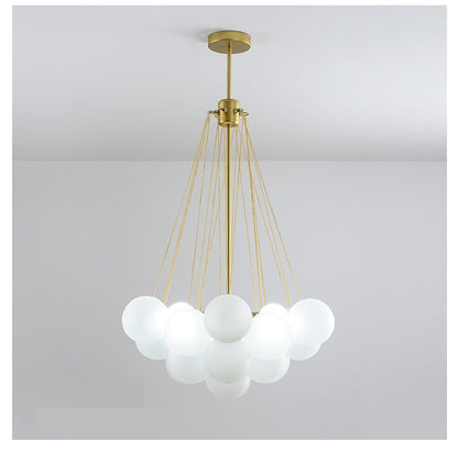 Creative Light Luxury Ball White Glass Bubble Post-modern Living Room Pendant Lamp