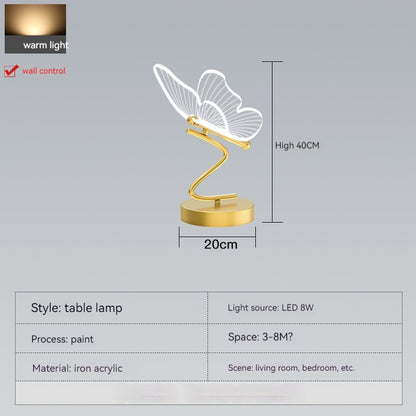 Modern Light Luxury Creative Bedside-use Butterfly Decorative Table Lamp