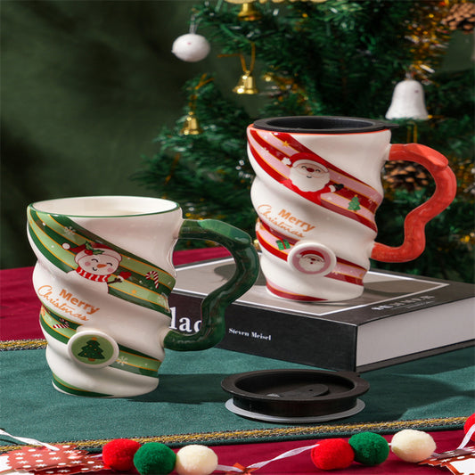 Christmas Couple Ceramic Mug Home Office Milk Breakfast Cup