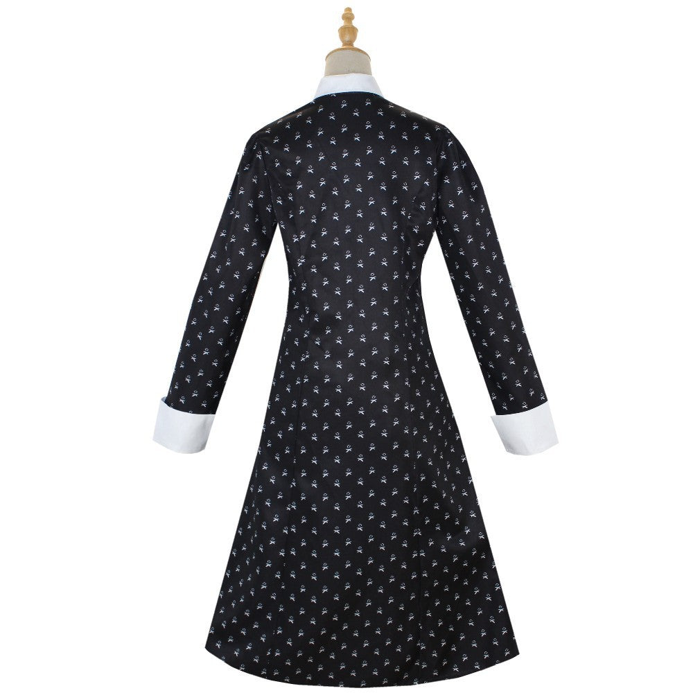 Costume Cos Halloween Mercredi Adams Robe Noire