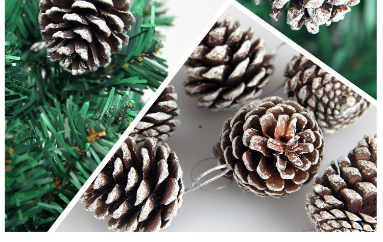 Pine Cone Christmas Tree Decoration Primary Color 5CM Pendant White Edge