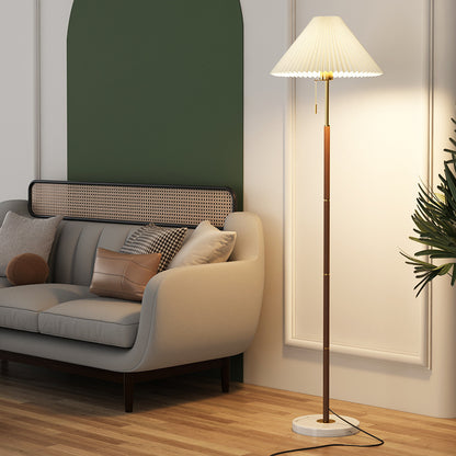 Lampadaire plissé Simple à Grain de bois de luxe rétro, luminaire décoratif d'intérieur, idéal pour une chambre à coucher, un canapé, un bureau ou une chambre à coucher