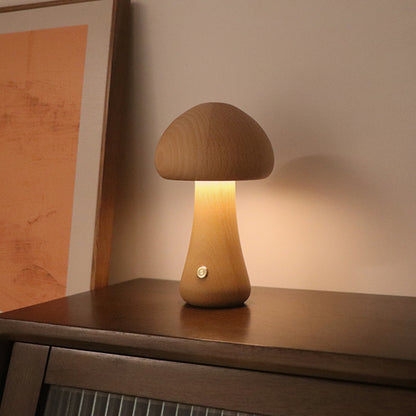 INS en bois mignon champignon LED veilleuse avec interrupteur tactile lampe de Table de chevet pour chambre chambre d'enfants dormir lampes de nuit décor à la maison