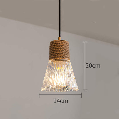 Restaurant Light Log Homestay Creative Hemp Rope Retro