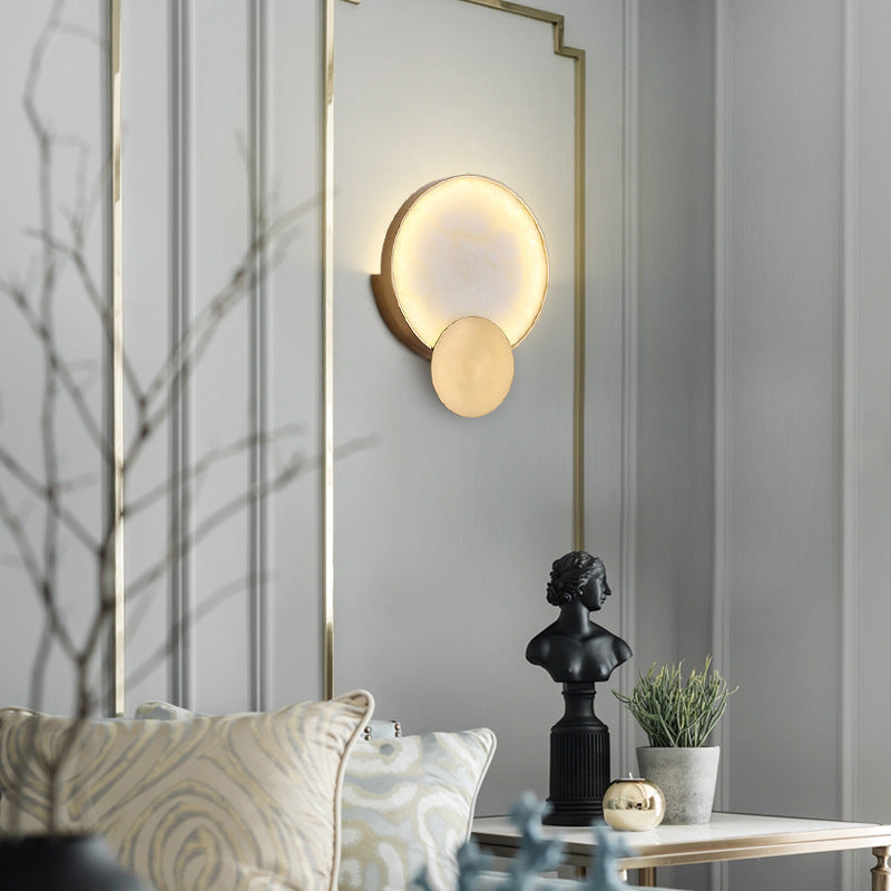 Lampe murale créative en cuivre et marbre de style chinois, nouvelle collection