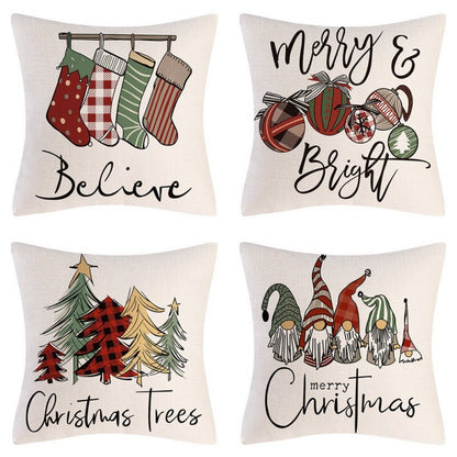 Home Decoration Christmas Pillow Cover Four-piece Set