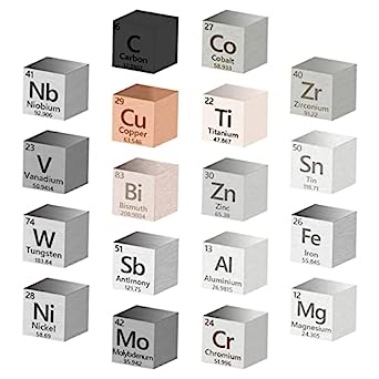 Cubo de elemento metálico de alta pureza, colección de tabla periódica de elementos para colecciones de elementos, pasatiempos, cubo de tungsteno puro, hierro, aluminio, bismuto,