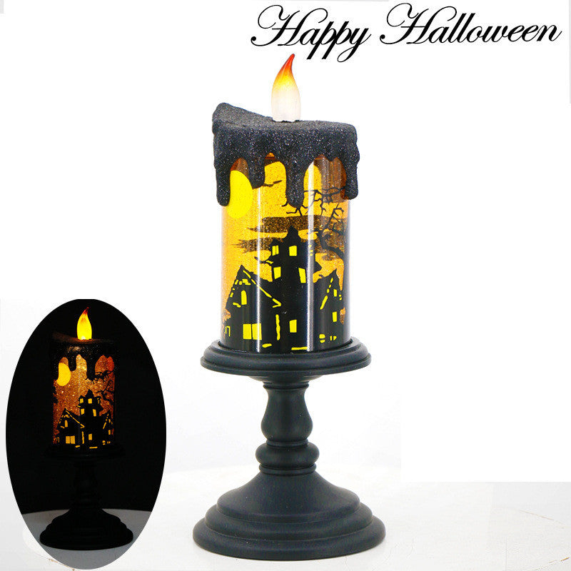 Halloween Decorations Skull Candle Light Ornament Glowing