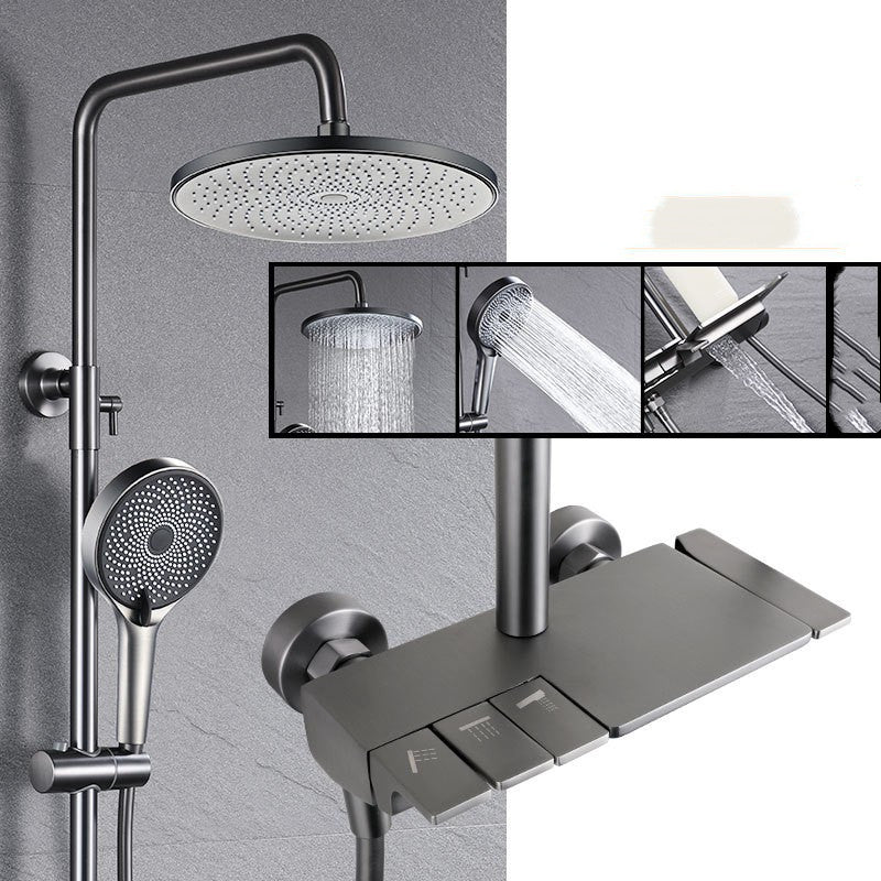 Gun Grey Four-speed Piano Button Shower Set