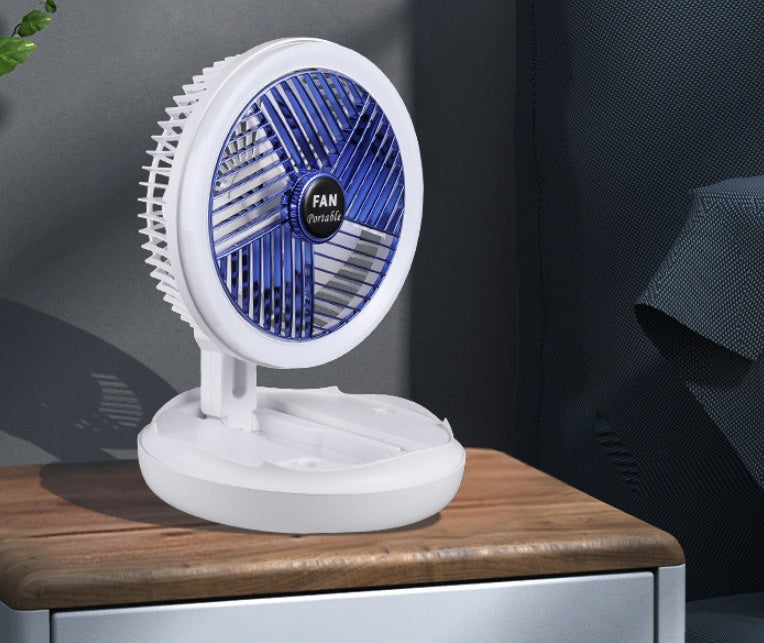 Ventilateur de Table pliable avec chargeur USB, ventilateur de plafond suspendu mural avec lumière LED, 4 vitesses réglables, refroidisseur d'air pour pièce de maison