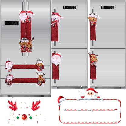 Christmas Decorations Stereo Doll Refrigerator Handle Eight Pieces