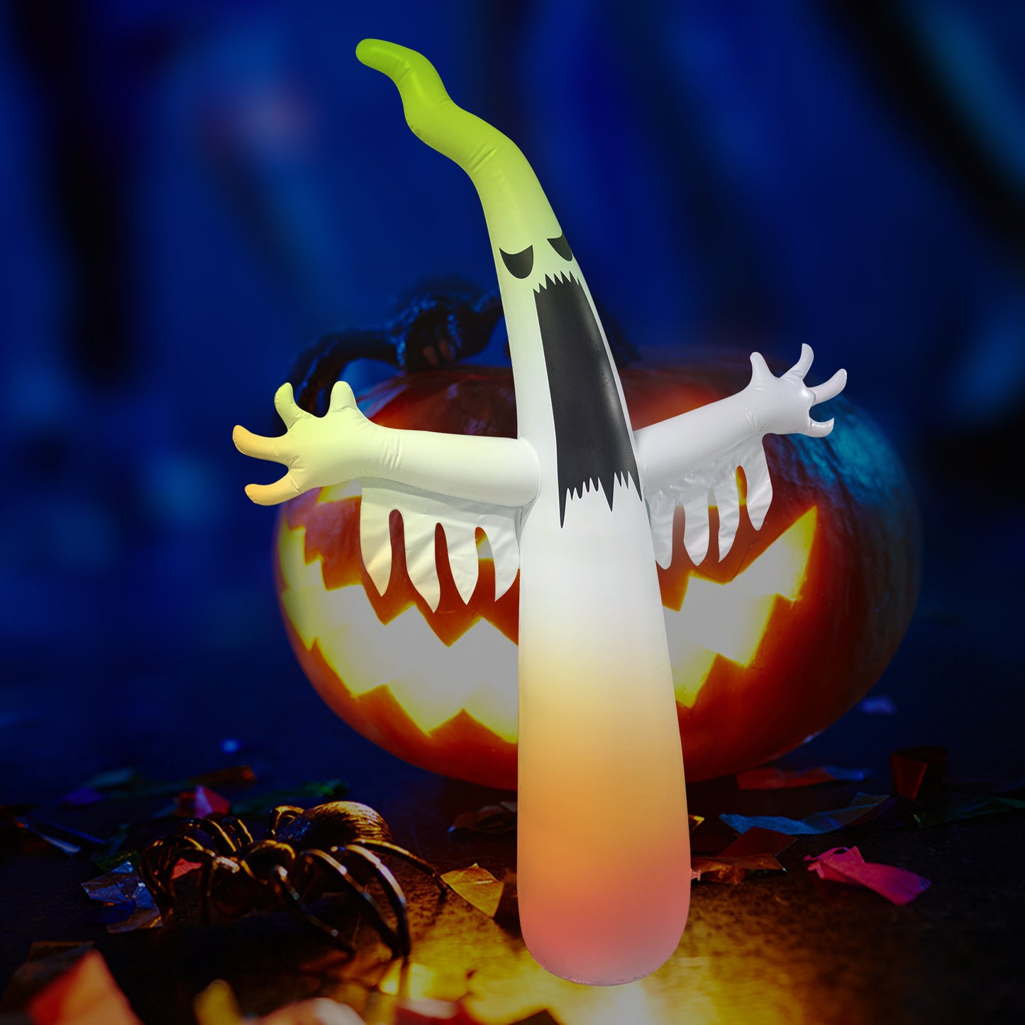 Halloween Inflatable Ghost Tumbler Ghost Festival Outdoor Scene Decoration Props Built-in LED Lights