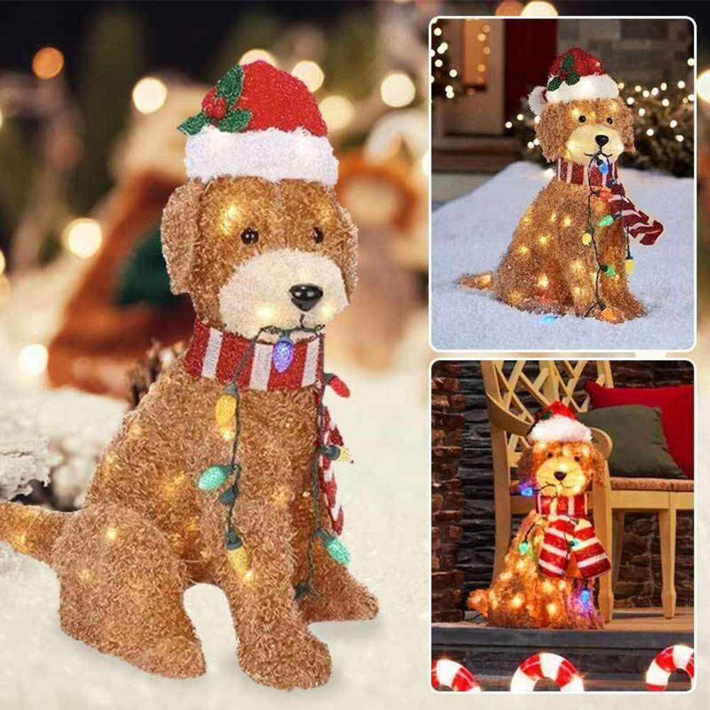 Guirlande lumineuse en acrylique pour jardin extérieur de Noël, décorations de sol pour chien