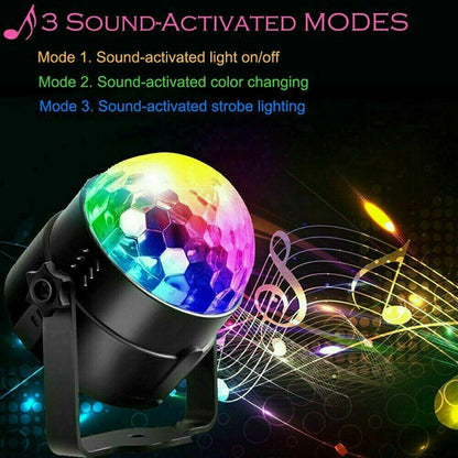 Luces de fiesta disco estroboscópica LED DJ bola bombilla activada por sonido lámpara de baile decoración