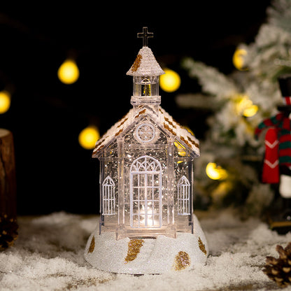 Décorations de Noël Ornements de boîte à musique en cristal pour église et maison