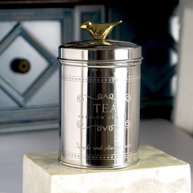 Pot de rangement en verre et métal, boîtes de café et de thé, fournitures de cuisine, décoration de Table