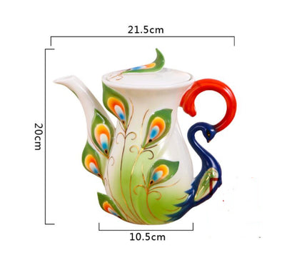 Cafetière en céramique brassée à la main, bouilloire domestique en porcelaine tendre