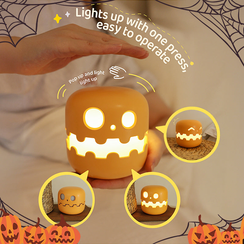 Lámpara de calabaza para mesita de noche, divertida decoración de Halloween, luz ambiental para dormitorios, sala de estar, regalo de cumpleaños para niños, decoraciones de Halloween