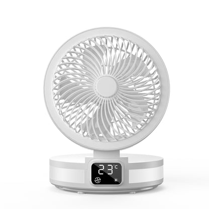 Ventilador eléctrico de escritorio portátil, Enfriador de aire portátil plegable pequeño montado en la pared, ventilador de mesa recargable para el hogar y la Oficina