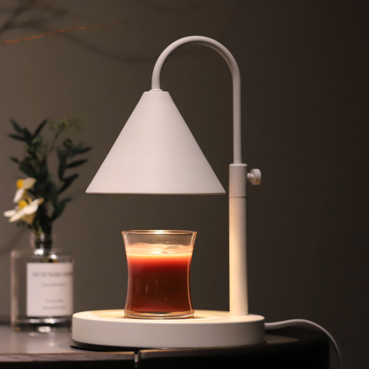 Lampe à cire fondue d'aromathérapie, levage blanc