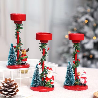 Adornos navideños Escritorio Resina Árbol de Navidad Candelabro de ancianos