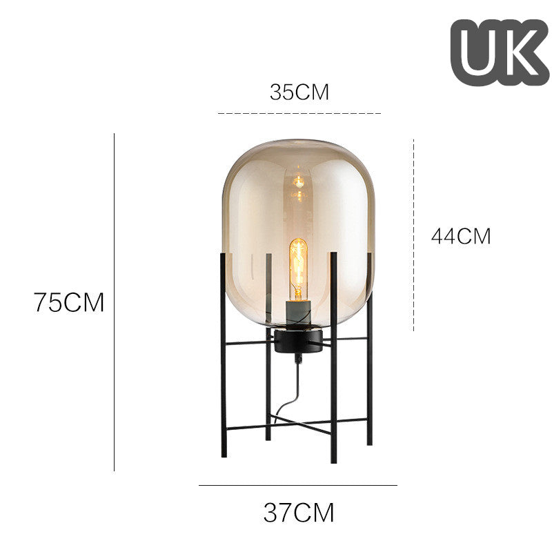 Lámpara de mesa de tetrápodo de vidrio de estilo industrial escandinavo moderno