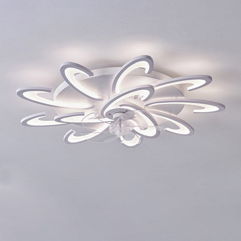 Lumière de salon simple et moderne, nouvelle lumière de ventilateur de plafond de chambre à coucher silencieuse